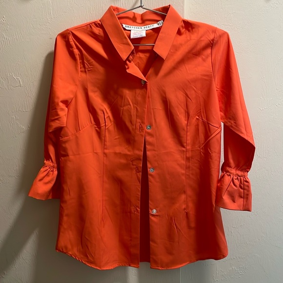 Orange Gretchen Scott fitted blouse - Picture 1 of 4